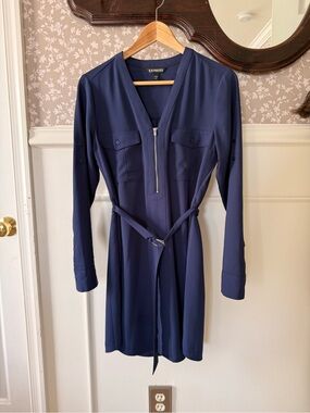 Express Navy Blue long sleeve dress